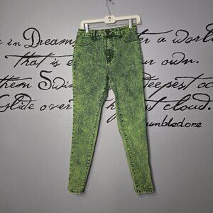 K. Jordan Green Acid Wash Skinny Jean, 8